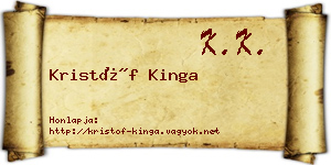 Kristóf Kinga névjegykártya