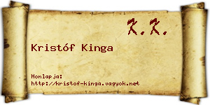 Kristóf Kinga névjegykártya