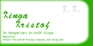 kinga kristof business card